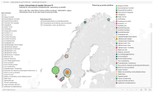 Vi offentliggjør tall som viser utvikling de siste fem årene for kulturinstitusjoner som mottar støtte over statsbudsjettet.