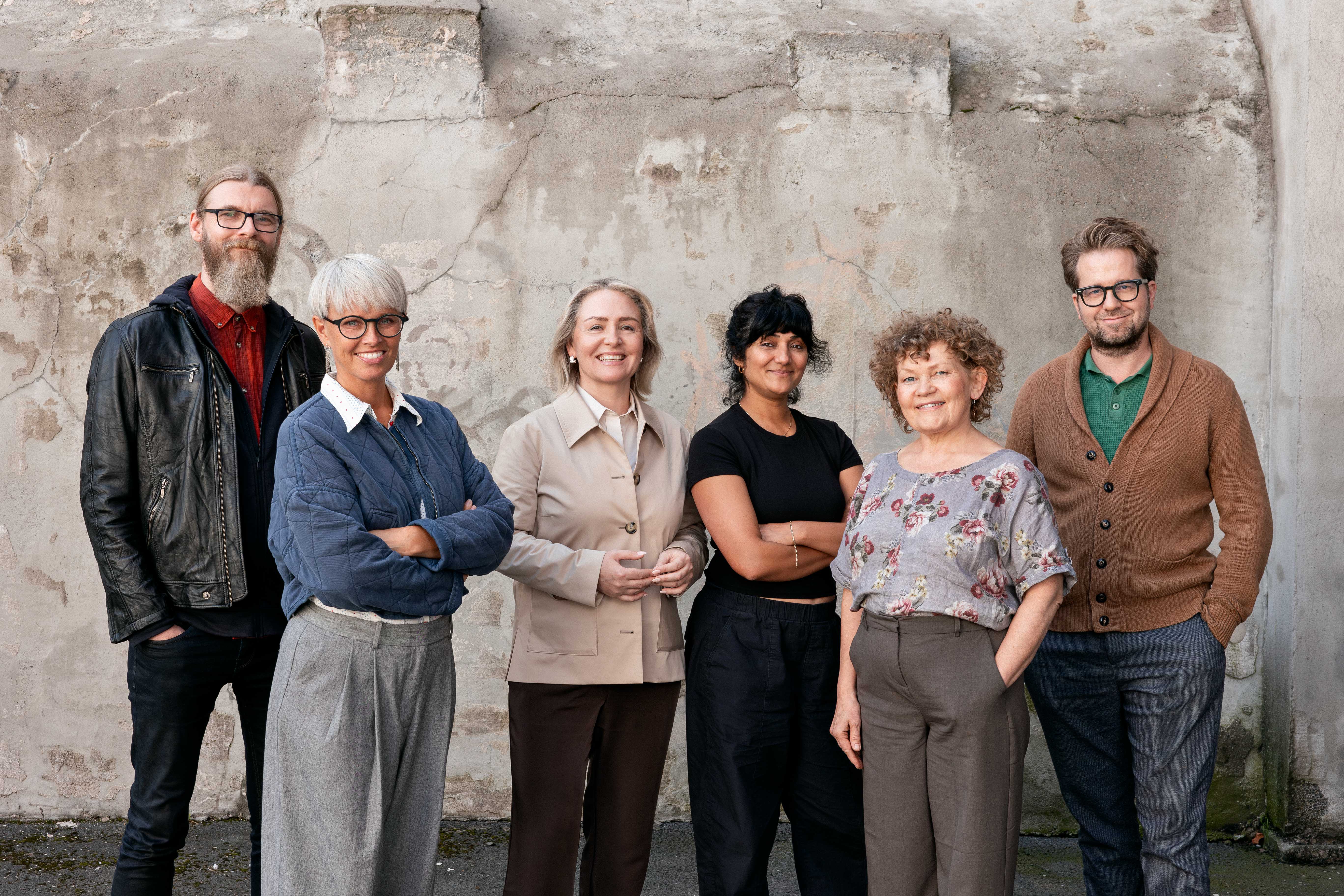 Styret i Fond for lyd og bilde. Fra venstre: Torstein Parelius, Susanne Næss Nielsen, Olga Solaynik, Samsaya Sampda Sharma, Kristin Mellem, Torfinn Iversen. Ikke til stede: Thomas Talawa Prestø. Foto: Mats Bakken